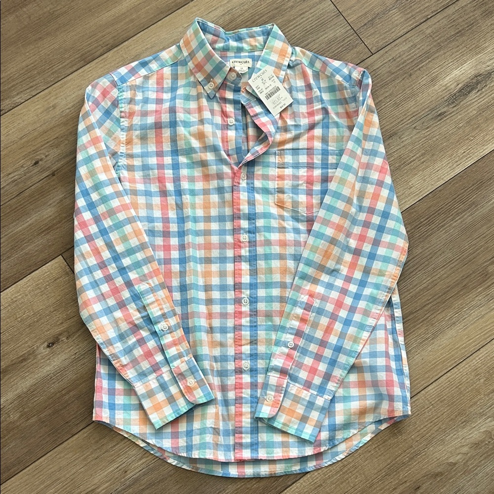 Boys crewcuts Colorful Checkered button down shirt 12
